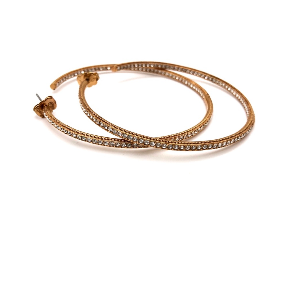 ✨ Gold Filled Rhinestone Hoops ✨ - Picture 2 of 2